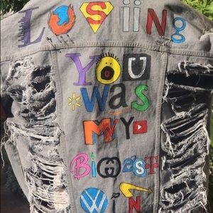 Custom hand painted women’s denim jacket
